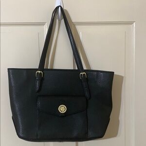 Anne Klein Black Tote Bag with Structured Design